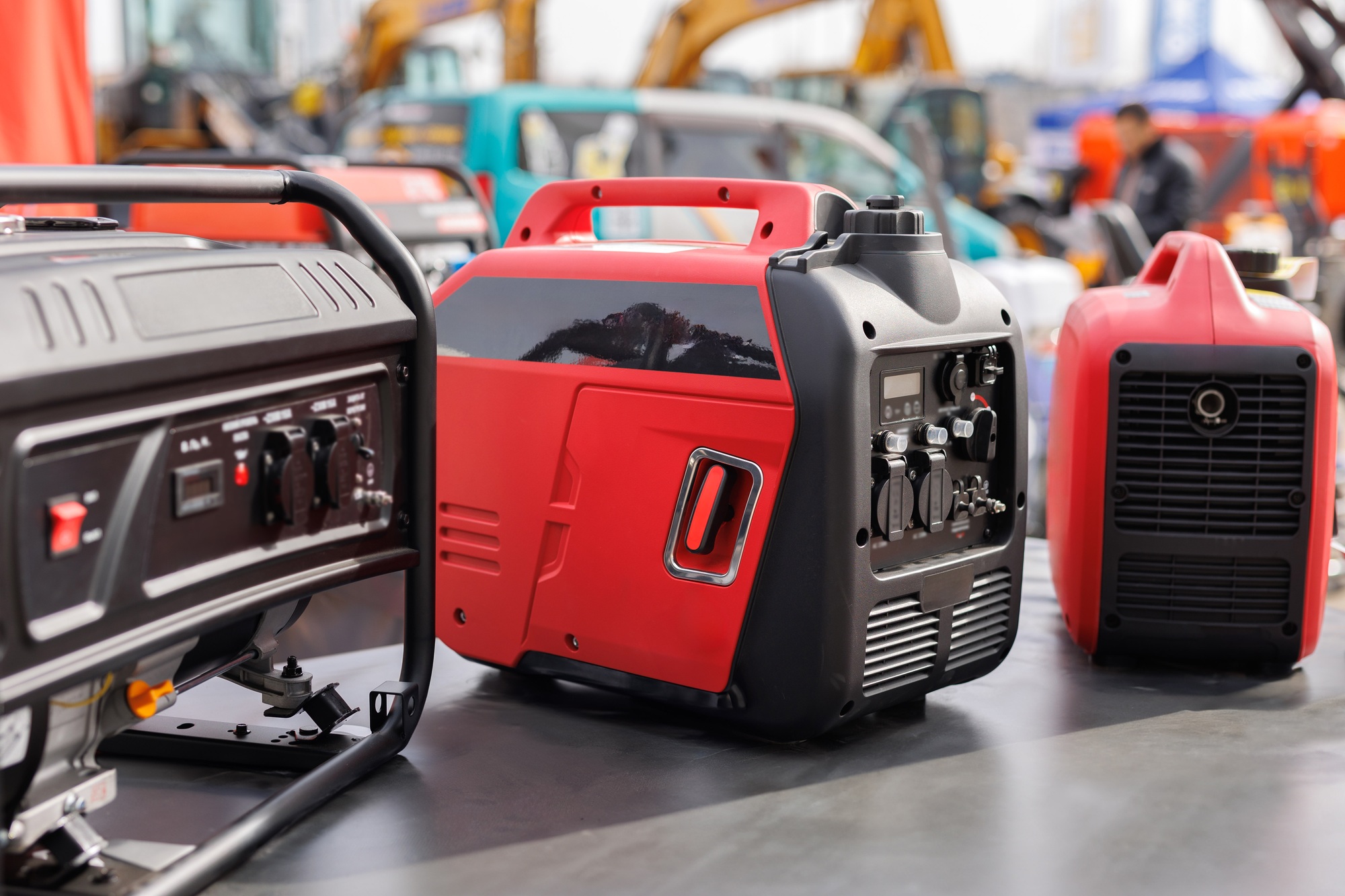 A new gasoline generator at the machinery exhibition.